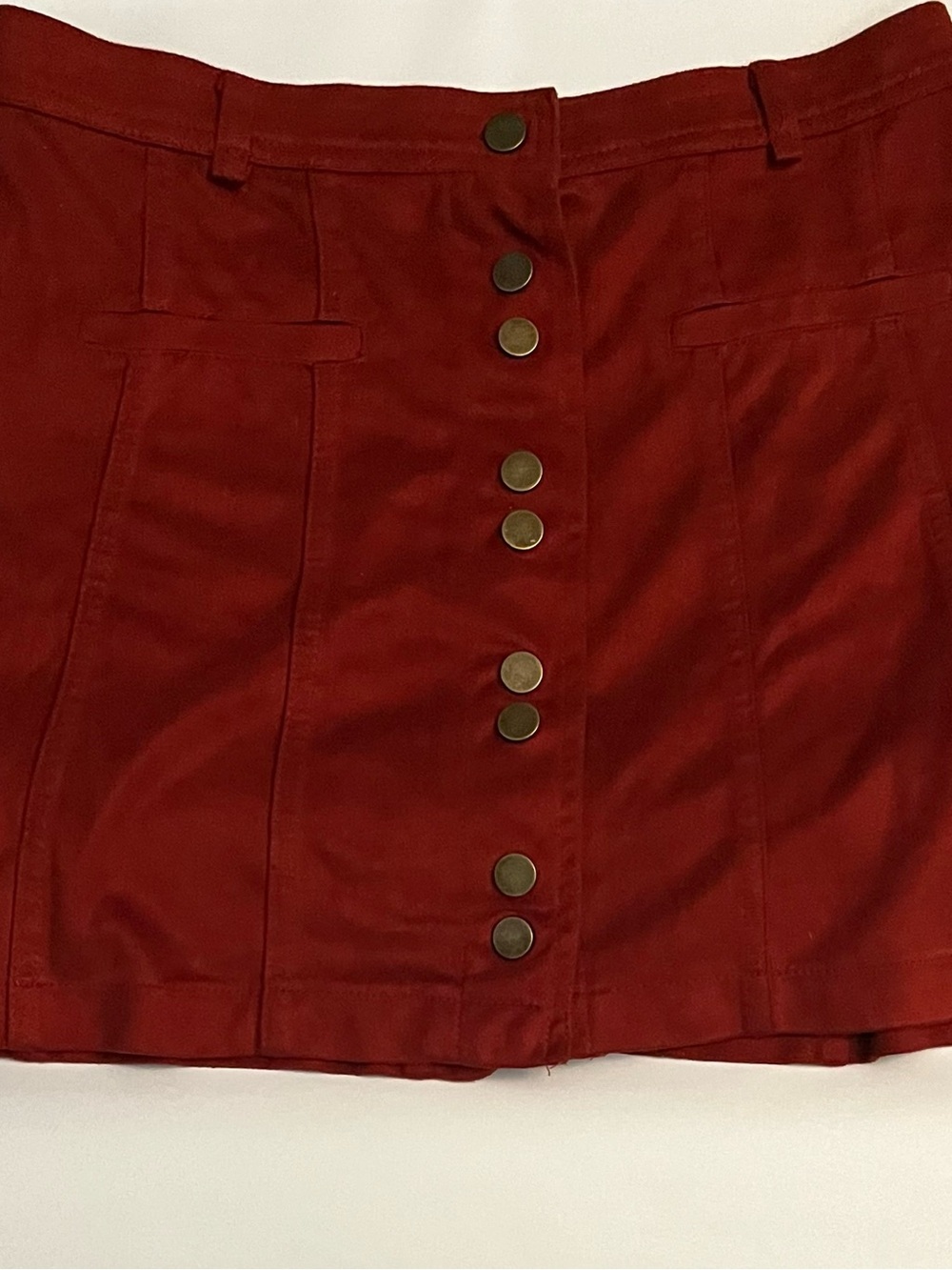 Zara Rust Red Button-Front Mini Skirt - Picture 2 of 4